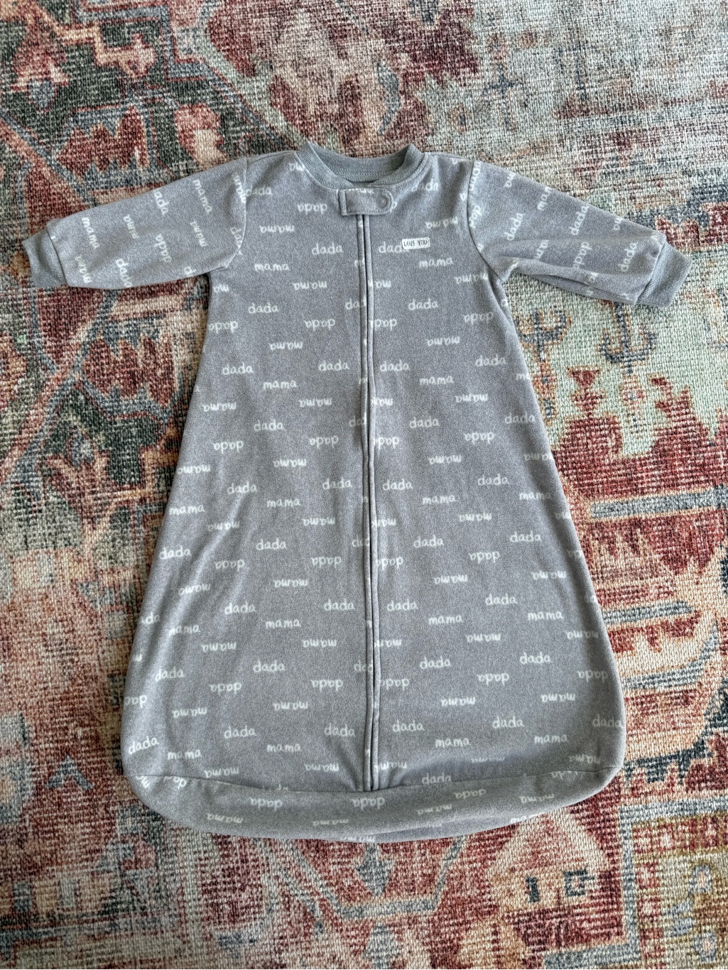 Carter's Gray Baby Sleep Sack With 'Mama' And 'Dada' Text
